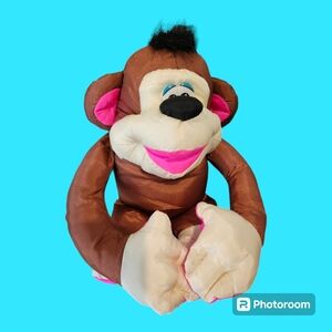 Vintage 1994 Fisher Price "Chattering Chimps" Plush 12" BROWN MONKEY Toy